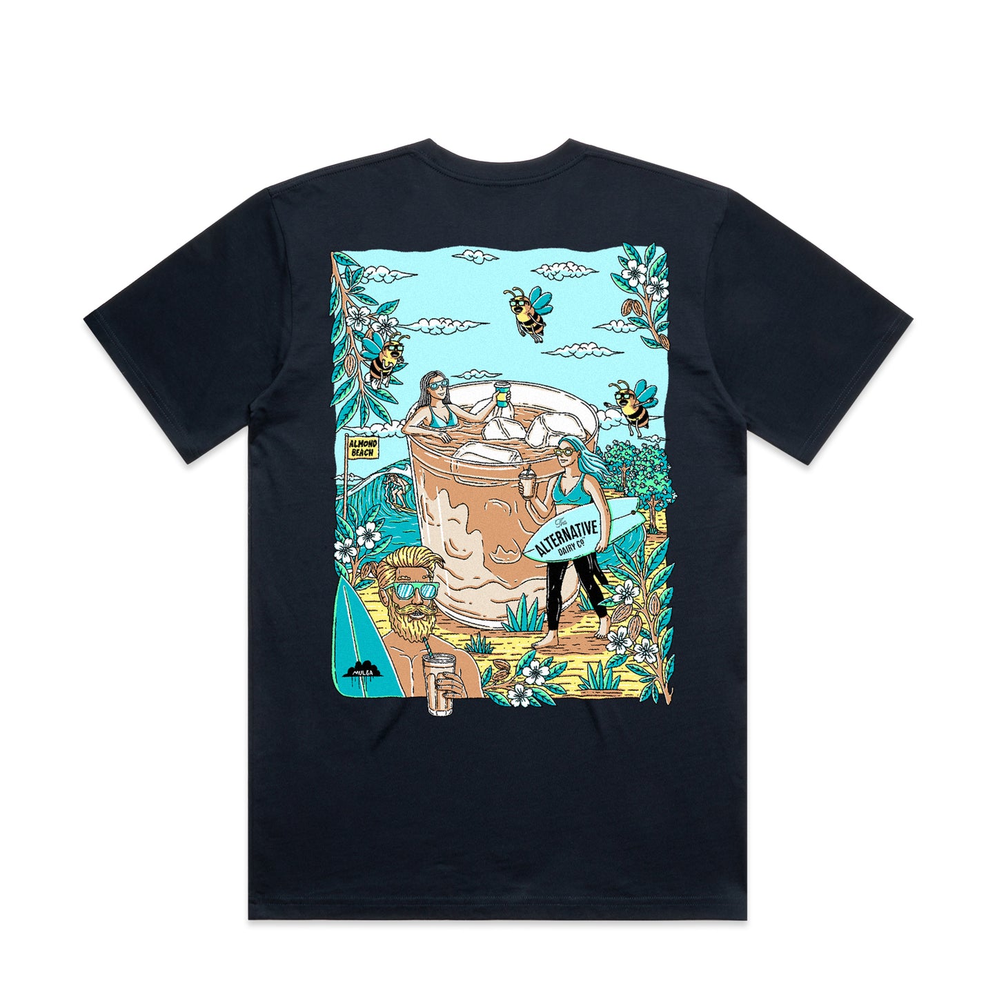 Almond Iced Latte Tee - Navy