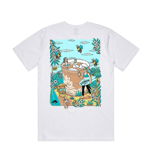 Almond Iced Latte Tee - White